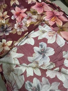 🌸 Beautiful Maroon Floral Kurti Women’s Outfit