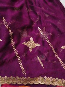 Exquisite Purple Embroidered Saree