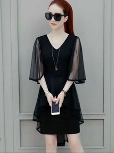 Chic Black Sheer Sleeve Top