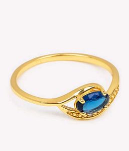 Oceanic Blue Stone Ring SS925 gold plated