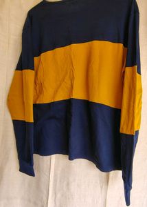 Men's Navy &amp; Mustard Striped Long Sleeve T-Shirt