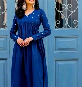 Royal Blue Embroidered Kurta Set