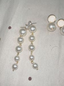 Elegant Pearl Drop Earrings Set