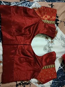 Banarasi SkyBlue Maroon And Gold With Stone Saree