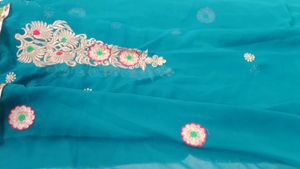 Dark Sea Green Saree buy1get1 free