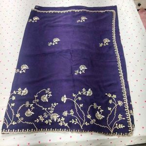 Elegant Embroidered Purple Saree