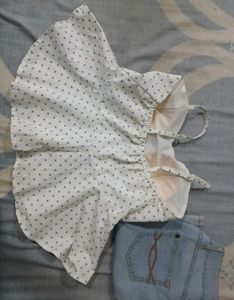 combo h&amp;m Polka Dot Top &amp; Skirt