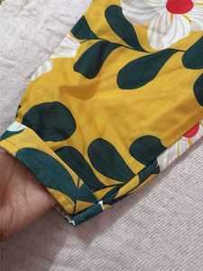 Yellow Floral Print Palazzo Pants
