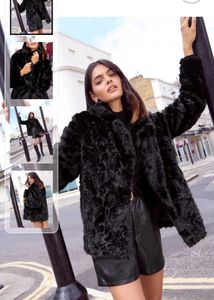 Stylish Black Fur Coat