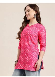 Vibrant Pink Printed Kurta
