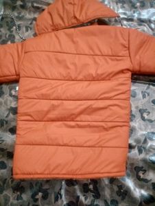 Orange Puffer Jacket with Hood
