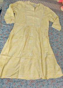 Yellow Printed Kurta