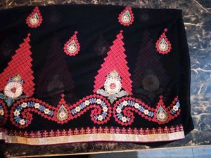 Beautiful Black Embroidered Saree