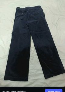 Stylish Dark Blue Corduroy Pants