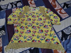 Bright Floral Yellow Tunic Top