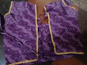 Elegant sky Blue &amp; Purple Saree