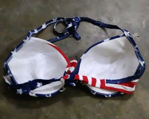 American Flag Bikini Top panty set