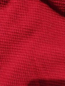 women side cut red top