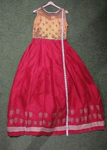 Red &amp; Yellow Embroidered Maxi Dress