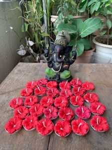 Hibscus T-Light Candles For Bappa
