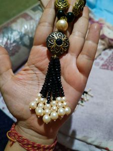 JWELLARY SET(Black peral har with earings)