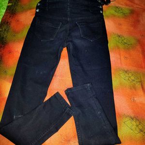 Black Denim Overalls