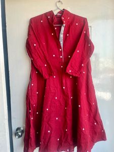Charming Red Polka Dot Kurta