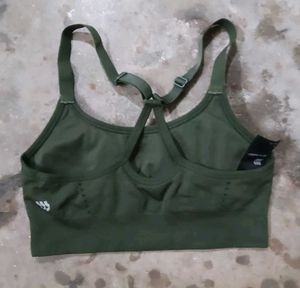 Olive Green Sports Bra