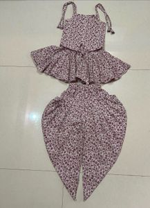 Vibrant Blue Floral Peplum Top