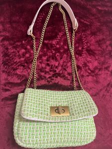 Green Tweed Shoulder Bag