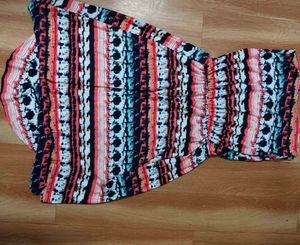 Boho Striped Strapless Summer Dress