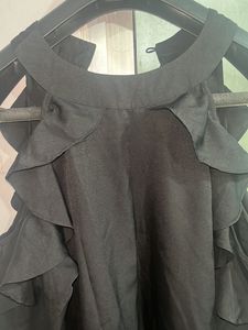 Black Cold Shoulder party Top
