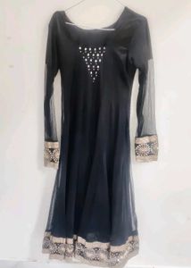 Black anarkali Kurti Set with Jacket