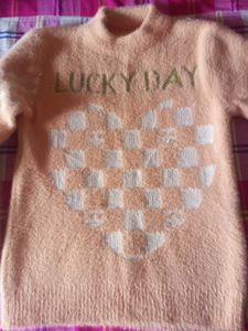 Cute Fuzzy Peach Sweater