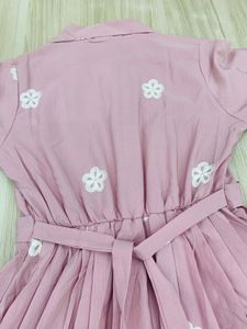 Charming Pink Peacock Print Midi Dress