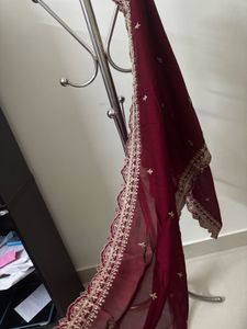 maroon or dark Red anarkali