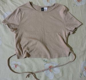 Nude Tie-Back Crop Top