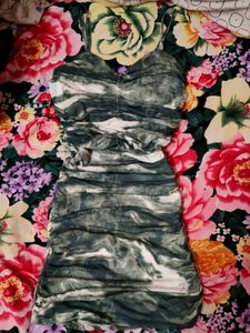Ruched Tie-Dye Mini Dress