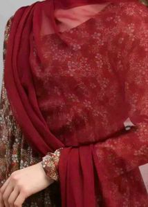 Floral Anarkali Suit with Dupatta