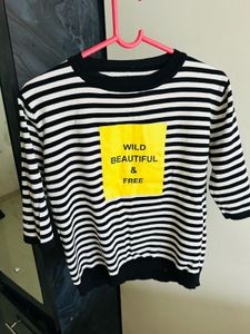 Striped Top with "Wild Beautiful &amp; Free" Print
