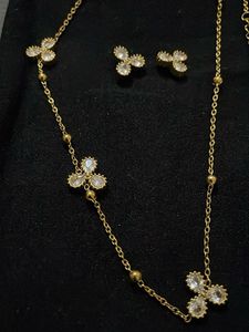 Anti-tarnish Sparkling  Necklace &amp; Earring S