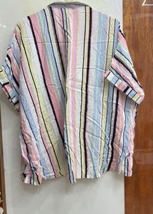 Colorful Striped Button-Up Shirt