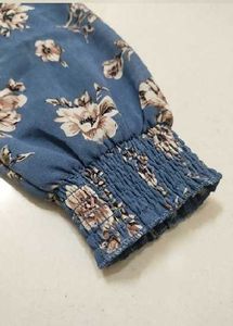 Chic Blue Floral Smocked Dress