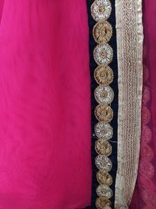 Velvet blouse with net dupatta and lahenga.    nav