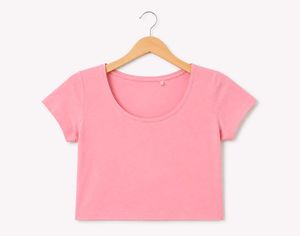 Women's Pink Cropped T-Shirt