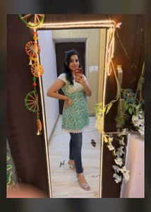 short Kurti with lace detailing