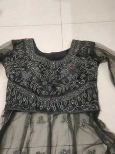 Embellished Black Net Lehenga Choli