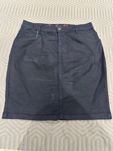 last price Dark Blue Pencil Skirt