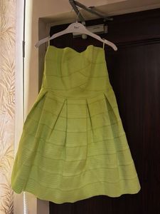Green Strapless Mini Dress