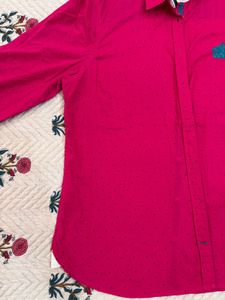 Pink Oversized Button-Up Shirt
